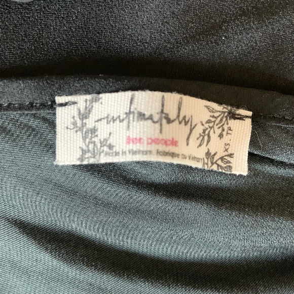 Free People Lace Satin Cami Tank Top Black Whimsigoth Y2K Goth XS - Picture 11 of 13